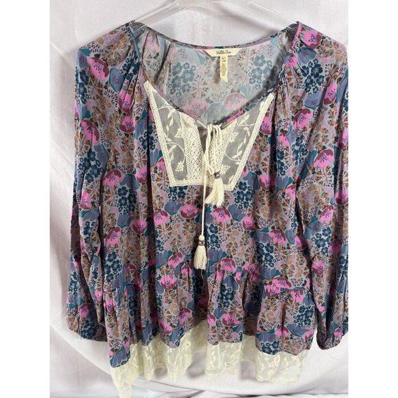 Matilda Jane Make Believe Sew Perfect Top Blouse Sz L Peasant Boho Cottagecore - Picture 1 of 6